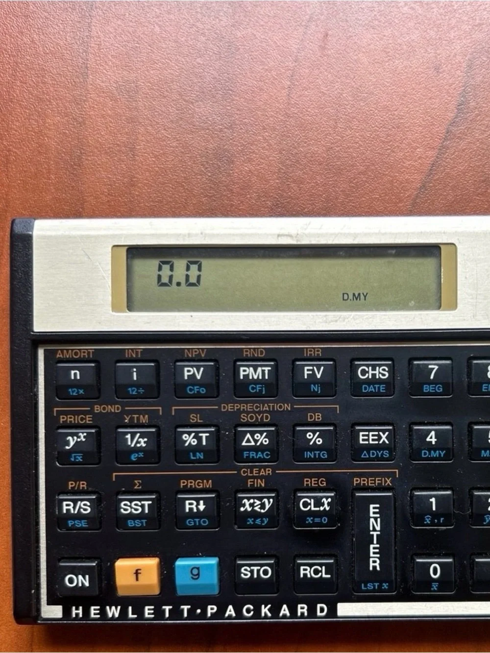 HP Black and Silver Financial Calculator with Protective Sleeve